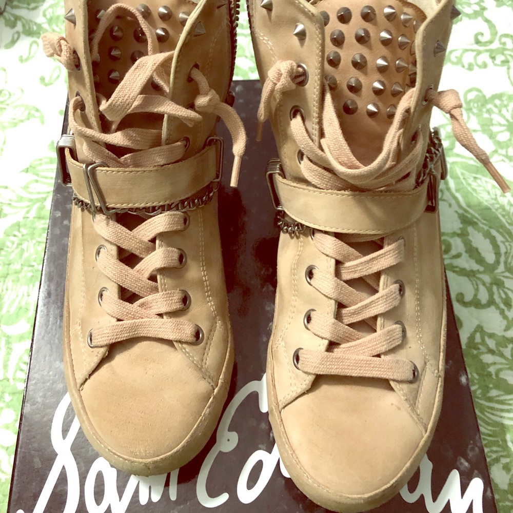 Sam Edelman Alexander Spiked Sneaker-Nude
